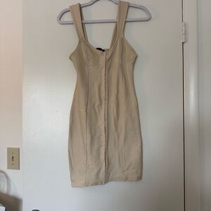 Forever 21 Tan Sheath Mini Dress Scoop Neck Sleeveless